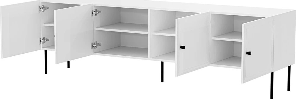 Laikiklis Cama Meble 4D RTV cabinet PALAZZO BIS 201x40x60 baltas matt