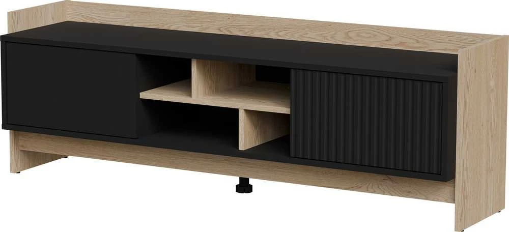 Laikiklis Cama Meble Cama RTV PORTO 2D cabinet 150x38x50 oak/juodas