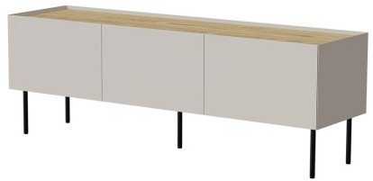 Laikiklis Cama Meble Cama FELLINI TV spintelė 150x40x52 kašmyro + alyvuotas ąžuolo stalviršis