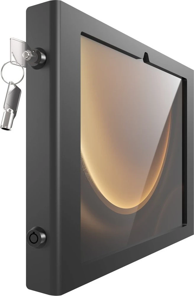 Laikiklis Compulocks Galaxy Tab S9+/S9FE+ 12.4'' Apex Secured Enclosure Wall Mount - Gehause - tragbare, freiliegende Front-/Ruckkamera und Sensoren - fur Tablett - verriegelbar - Metallrahmen - Juodas - Bildschirmgrosse: 27.9 cm (12.4'') - auf Bodenstativ mo