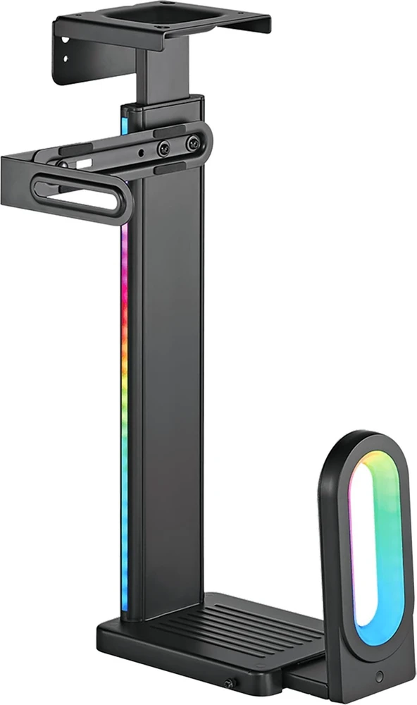 Ultradesk FLANK Kompiuterio laikiklis po stalu, RGB, juodas