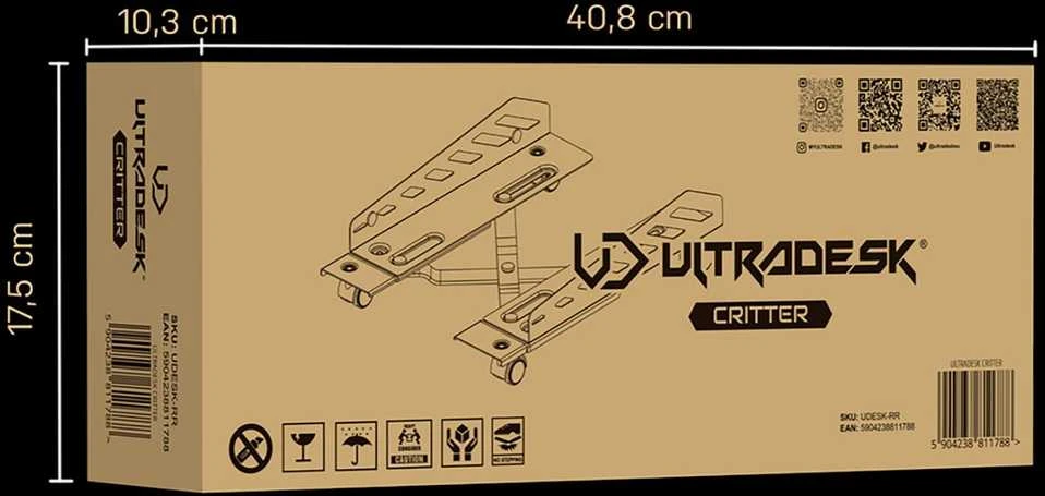Ultradesk CRITTER kompiuterio korpuso stovas, juodas