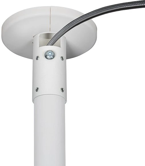 B-Tech SYSTEM V - Fiksuotas lubinis laikiklis Ø38 mm stulpams, Tvirtinimas, Vidinis, Baltas, Vidinis, 75 kg, 12 cm