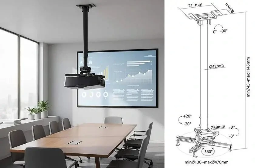 Fiber Mounts Laikiklis projektoriams Šviesolaidiniai projektorių laikikliai (FM072)