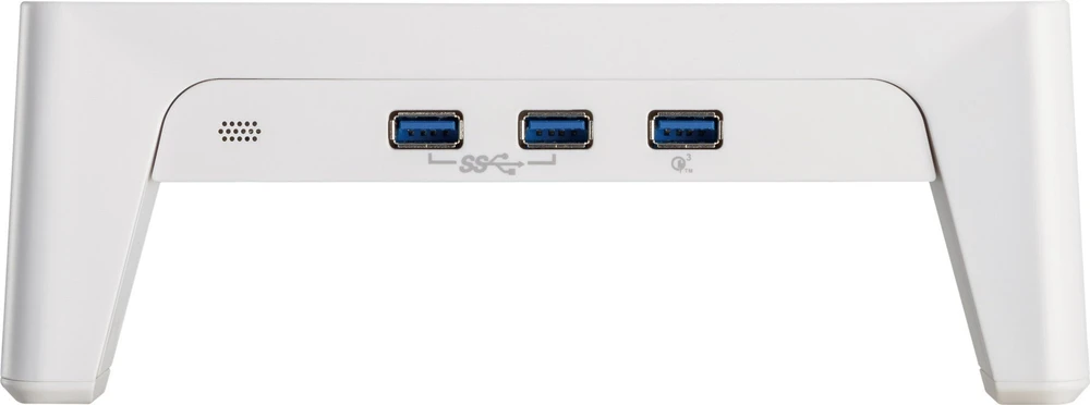 Laikiklis InLine® monitoriaus platforma+ su 2x USB 3.2 Gen1 ir QC3 įkrovimo prievadais, 80 mm, maks. 15 kg