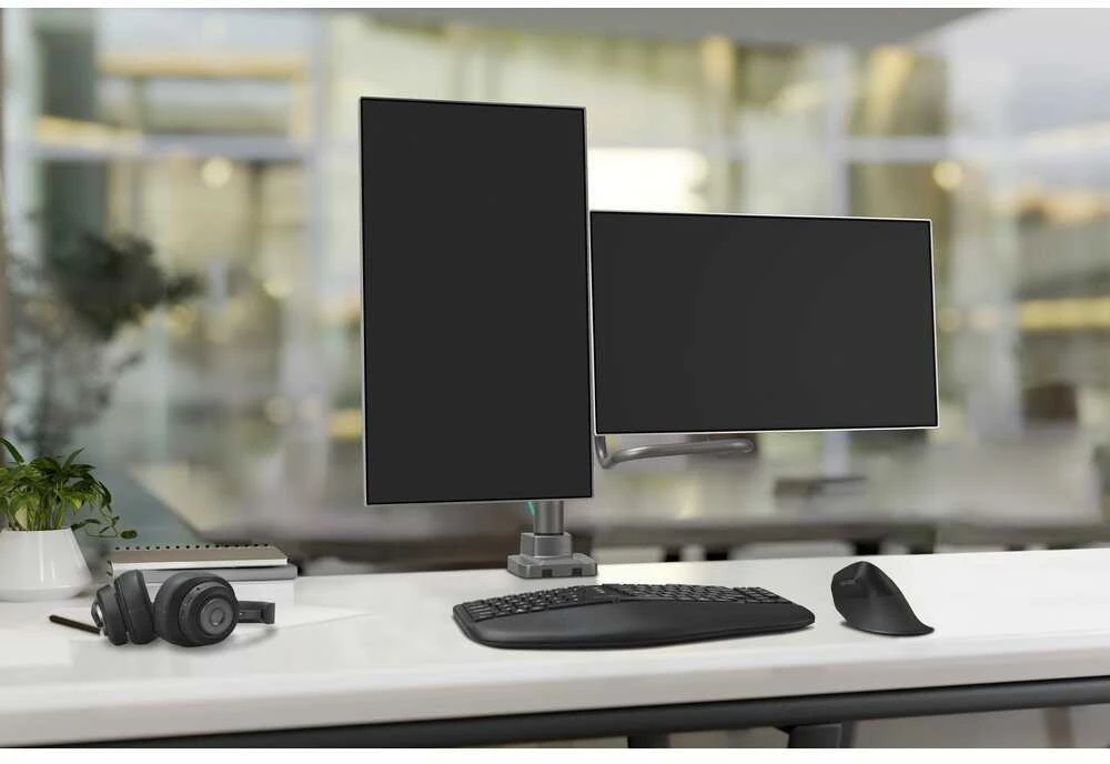 Leitz KENSINGTON SmartFit dvigubo monitoriaus laikiklis su skersiniu ir rankena