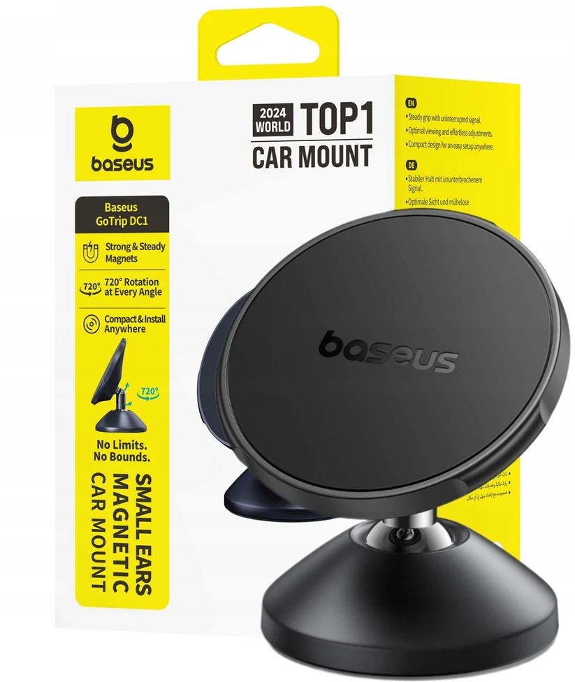 Baseus Automobilinis magnetinis laikiklis telefonams GoTrip DC1, juodas
