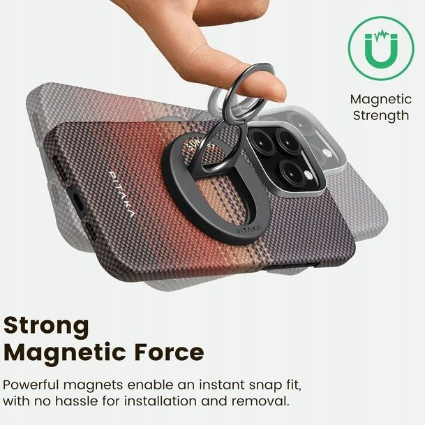 Magnetinis laikiklis PITAKA MagEZ Grip 3 MagSafe telefono saulėlydžiui
