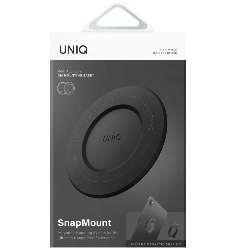 Magnetinis laikiklis UNIQ SnapMount lipnus, juodos spalvos