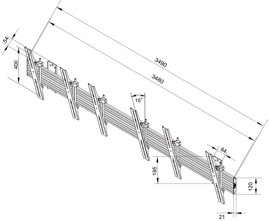 Laikiklis Multibrackets MB WALLMOUNT PRO MBW3U TILT Juodas
