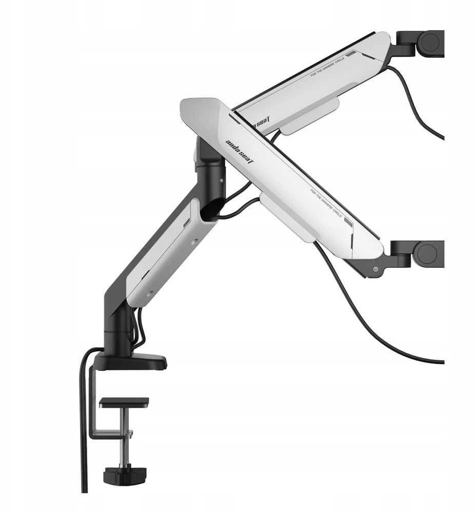2 monitorių laikiklis AndaSeat Stealth PRO II Duo, 19 cm³, 17–42 colių, baltas
