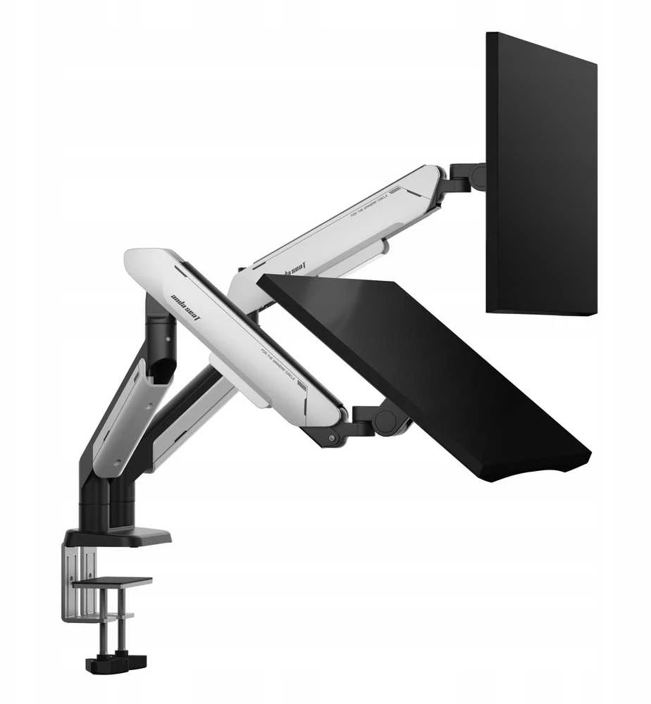 2 monitorių laikiklis AndaSeat Stealth PRO II Duo, 19 cm³, 17–42 colių, baltas