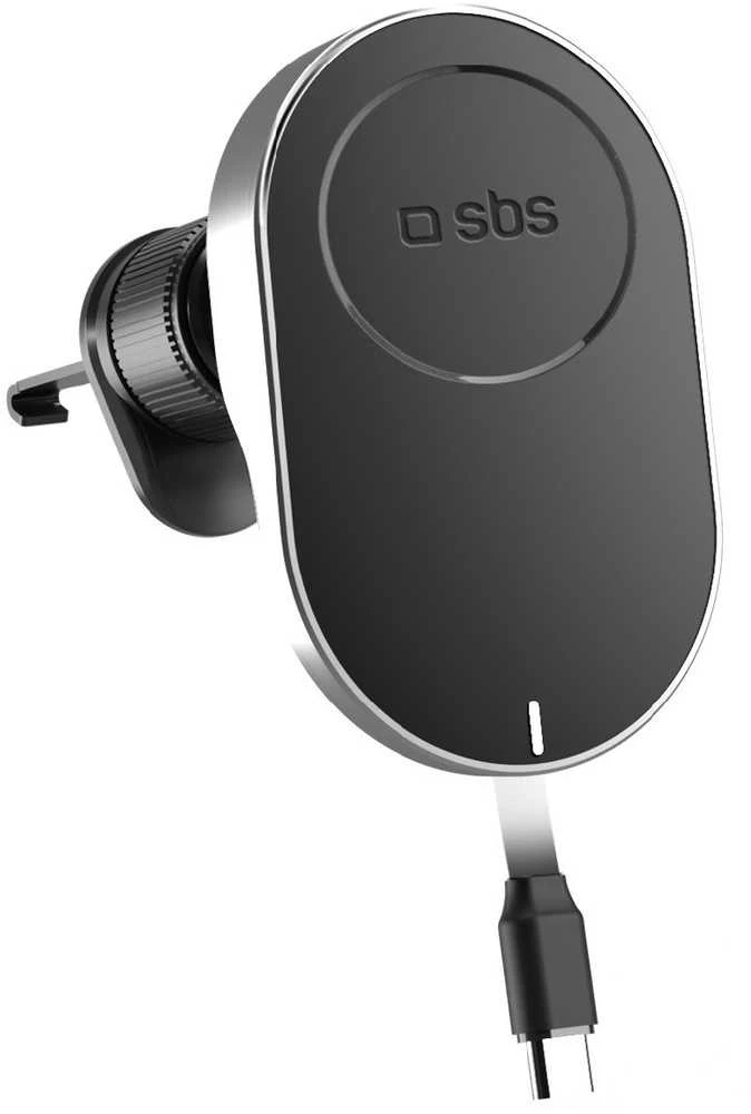 SBS TESUPP15WRETRACABL belaidis įkroviklis Išmanusis telefonas Laikiklis su ištraukiamu laidu, suderinamas su „MagSafe“ – Juodas
