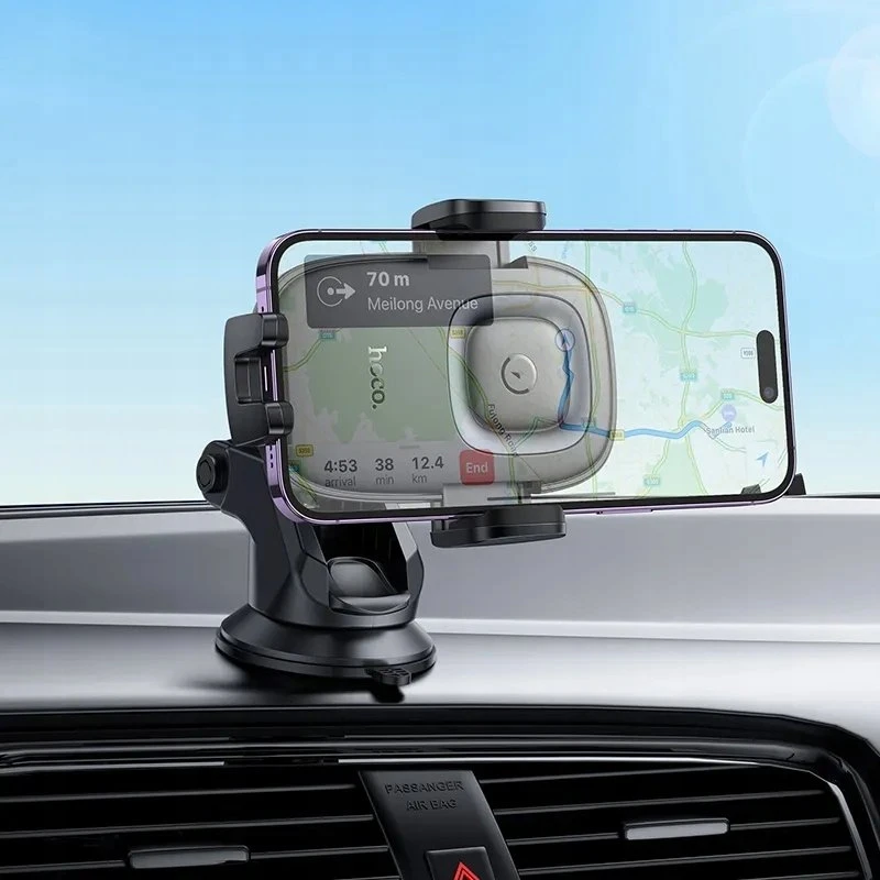 Belaidis automobilio telefono laikiklis Hoco 15W prietaisų skydelio HW32 juodas