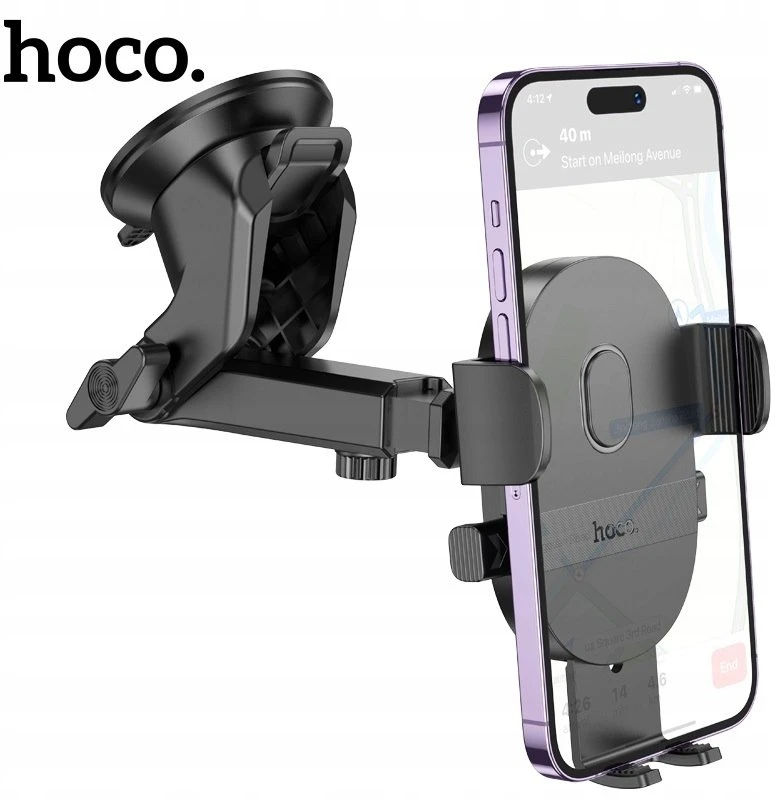 Automobilinis telefono laikiklis Hoco H19 (dashboard/windshield) juodas