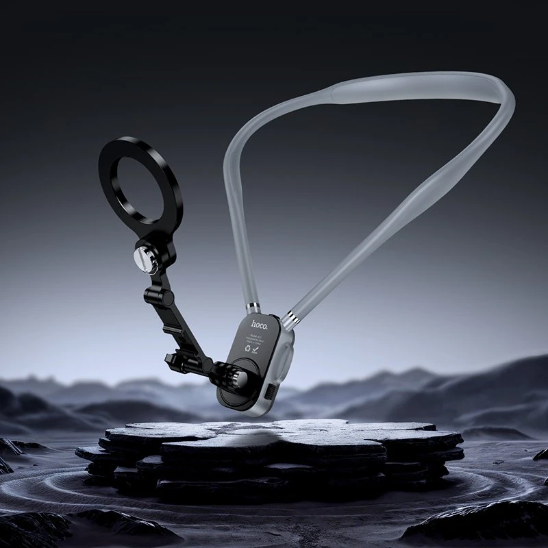 Neck magnetic phone holder Hoco K31 juodas pilka