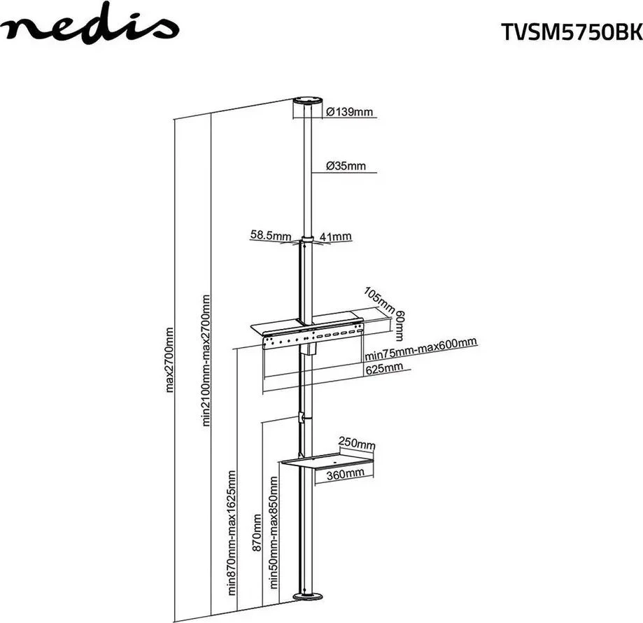 Laikiklis Nedis TVSM5750BK