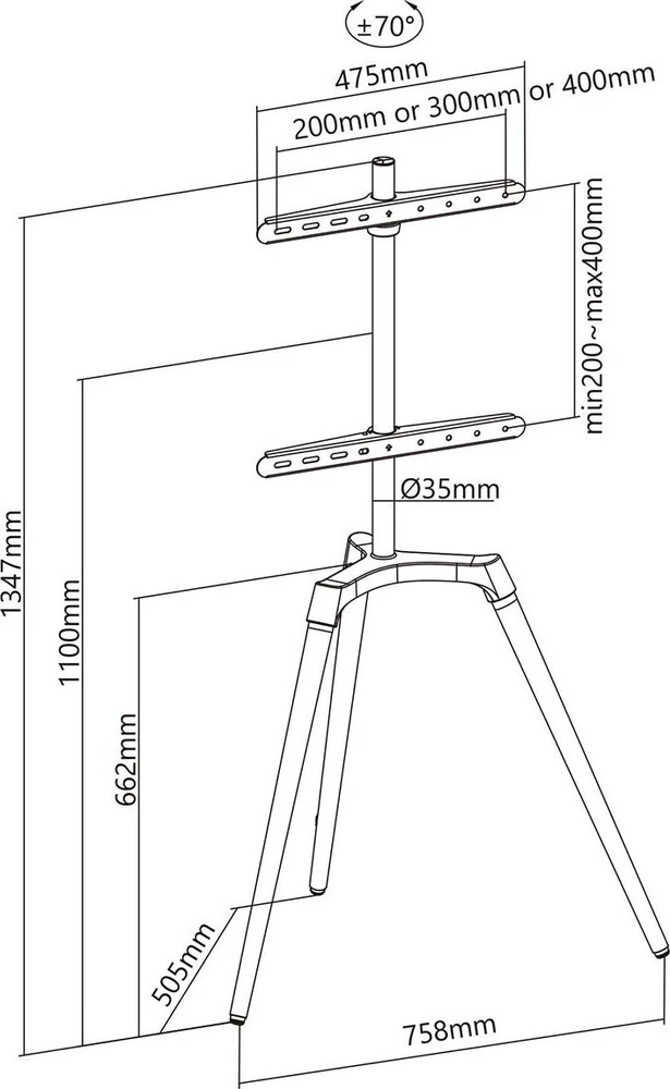 Laikiklis Nedis televizorius SM7060WT