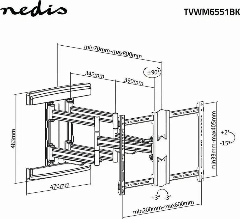 Nedis Laikiklis / Stojak - 80'' TVWM6551BK (TVWM6551BK)