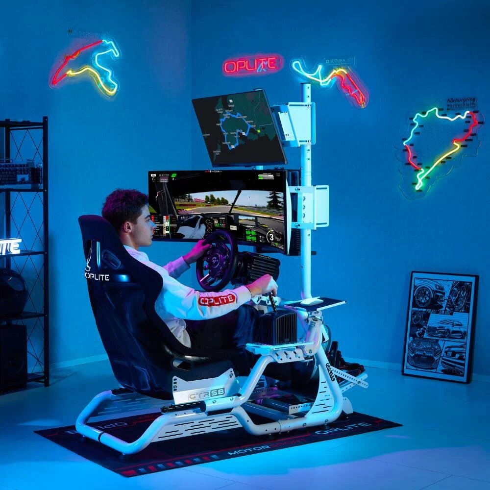 Oplite OPLITE Monitorius Stand GTR S8 E-SPORT (Single Monitorius) baltas retail