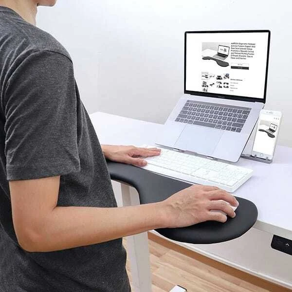 Laikiklis „Powerton ERGO AXISI“ ergonomiškas porankis, putplasčio porankis, juodas
