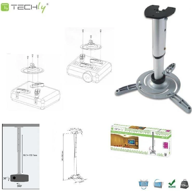 Techly ICA-PM 102XL projektoriaus stovas Lubos Sidabras