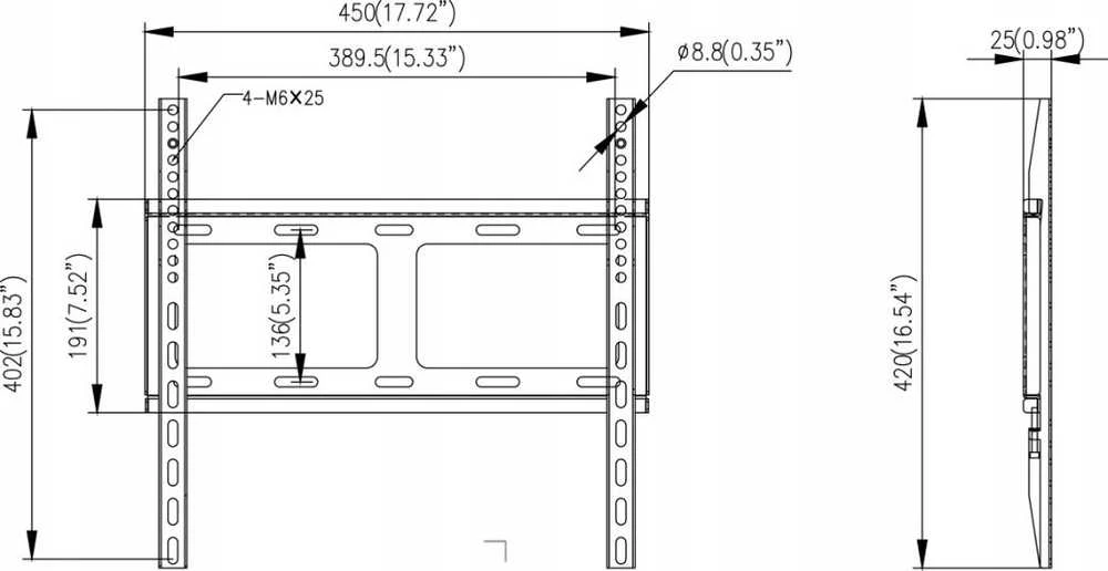 Hikvision LCD monitoriaus sieninis laikiklis DS-DM1940W