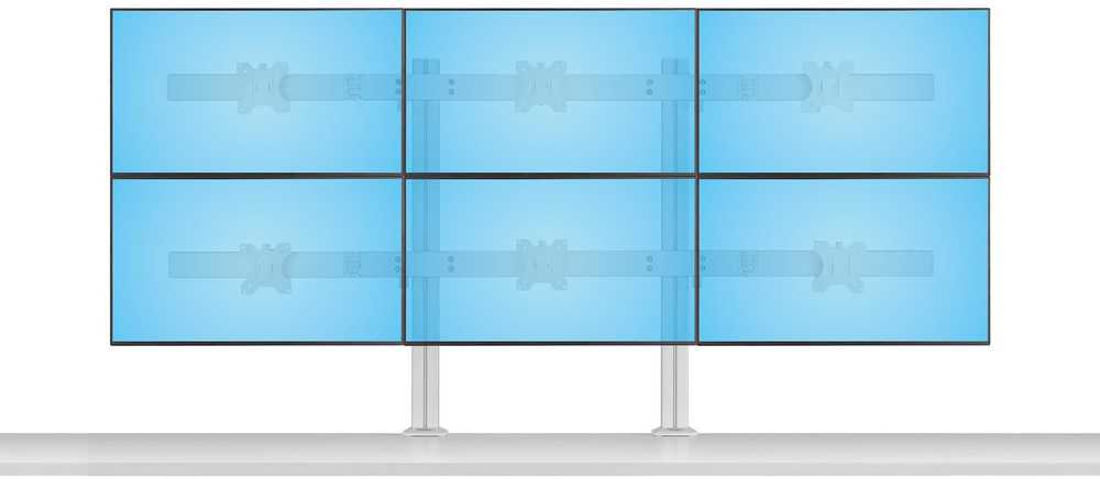 StarTech laikiklis 6 monitoriams 17''–32'' ant stalo su skersine juosta (6-MONITORIUS-ARM-A)