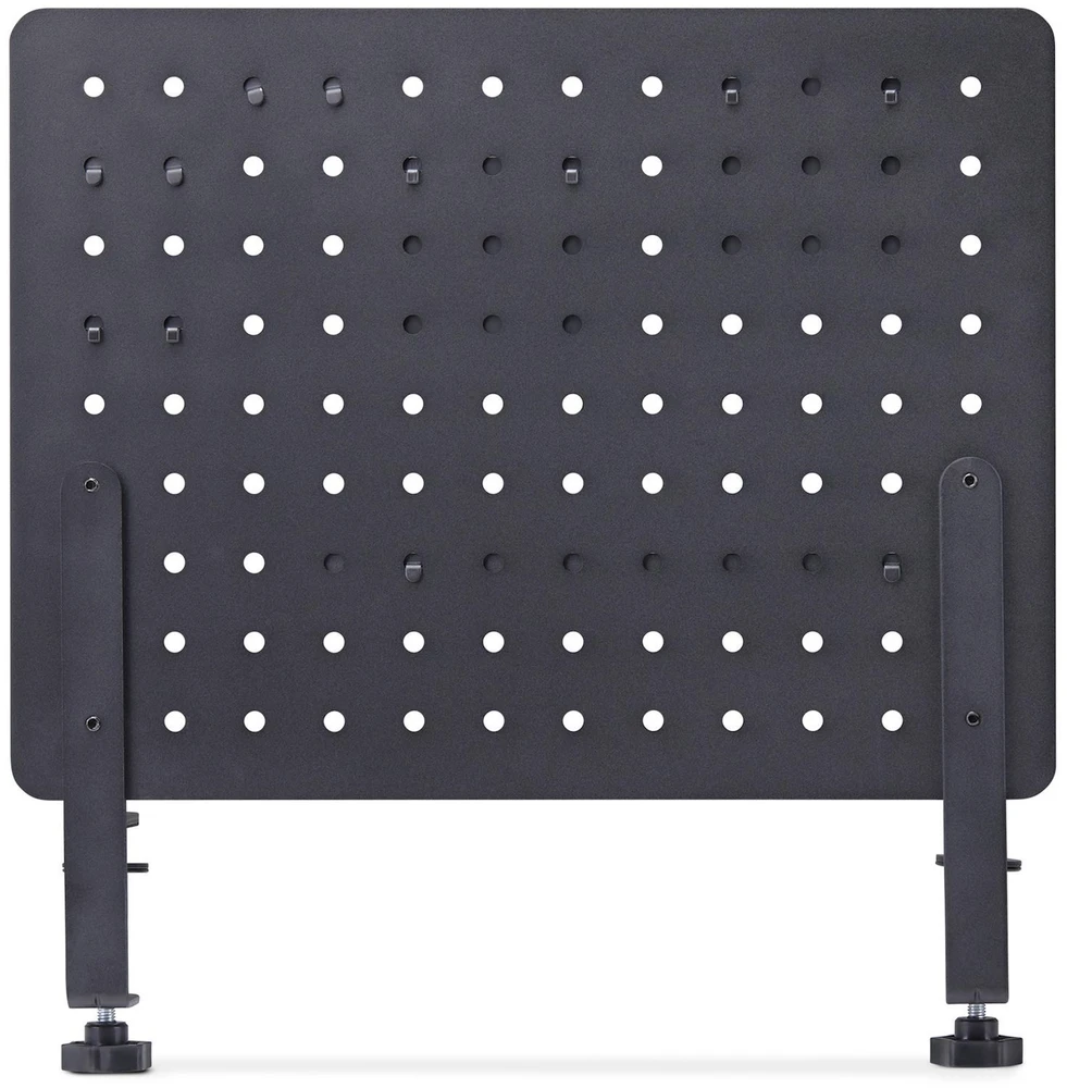 Ausinės StarTech tvirtinama perforuota lenta su priedais, 16,5 x 12,5 col. (42 x 32 cm), plieninė perforuota lenta, stalo daiktų laikymo organizatorius, tvirtinama prie stalo, juoda - tvirtinimo komponentas - spaustukas - plienas - juodas - tvirtinamas prie stalo