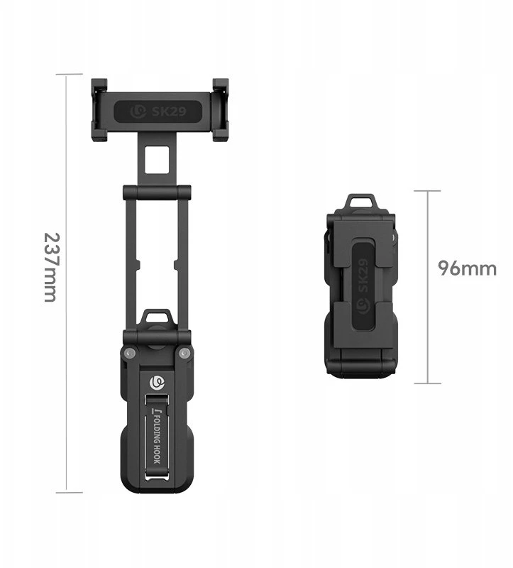 Stovas - ULANZI MA26 Kompaktiškas išmaniojo telefono stovas 19.5-26.5cm Juodas