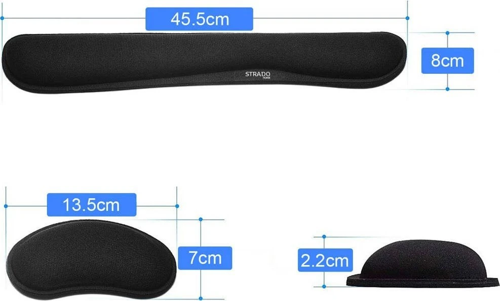 Laikiklis Strado Ergonomiškų gelio pagalvėlių rinkinys - 3 vnt (juodas)
