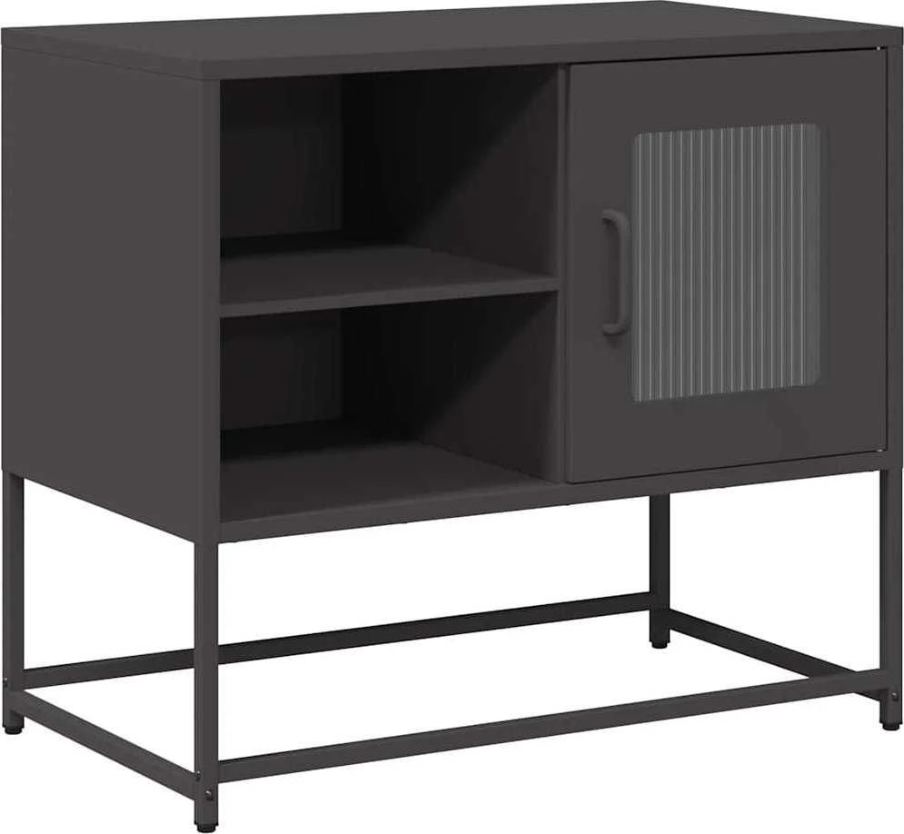 TV staliukas Televizoriaus spintelė, juodos spalvos, 68x39x60,5cm, plienas