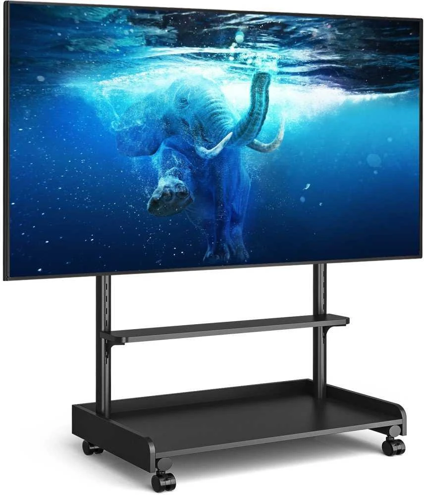 Laikiklis Techly Mobilus televizoriaus stovas Techly Vežimėlis LED/LCD televizoriui 50–86 colių, 2 AV lentynos (ICA-TR701)