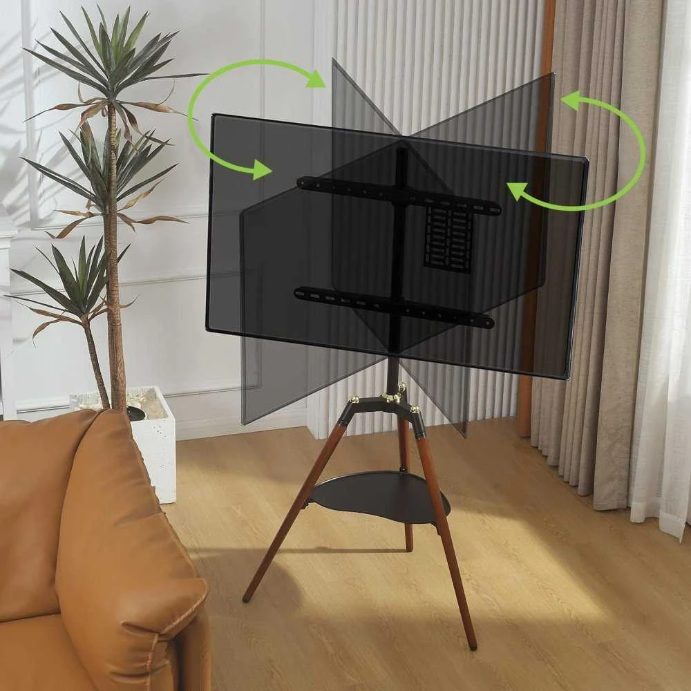 Laikiklis Techly TV trikojis stovas 32-65'' iki 32kg reguliuojamas su medine lentyna
