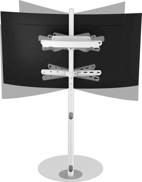 Laikiklis Techly TV grindų stovas 32"-65" iki 35kg reguliuojamas baltas