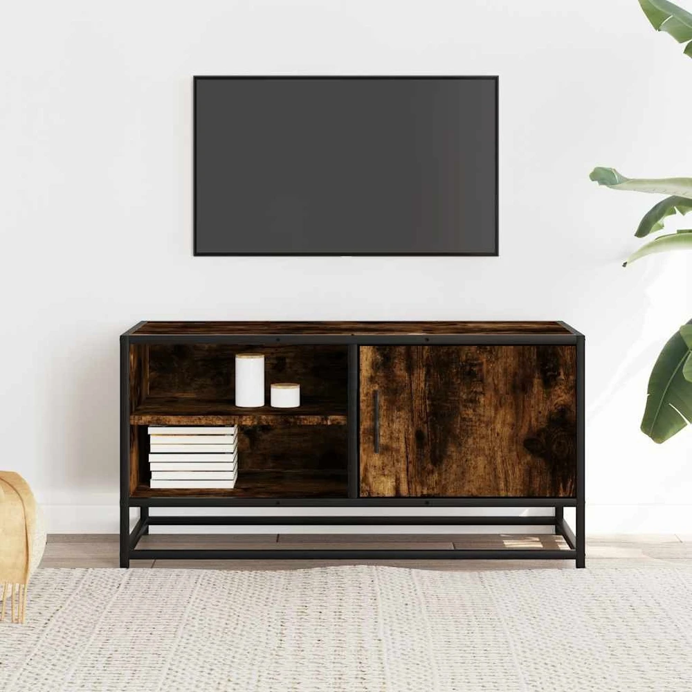 TV staliukas Televizoriaus spintelė, dūminė, 80x34,5x40cm, mediena/metalas