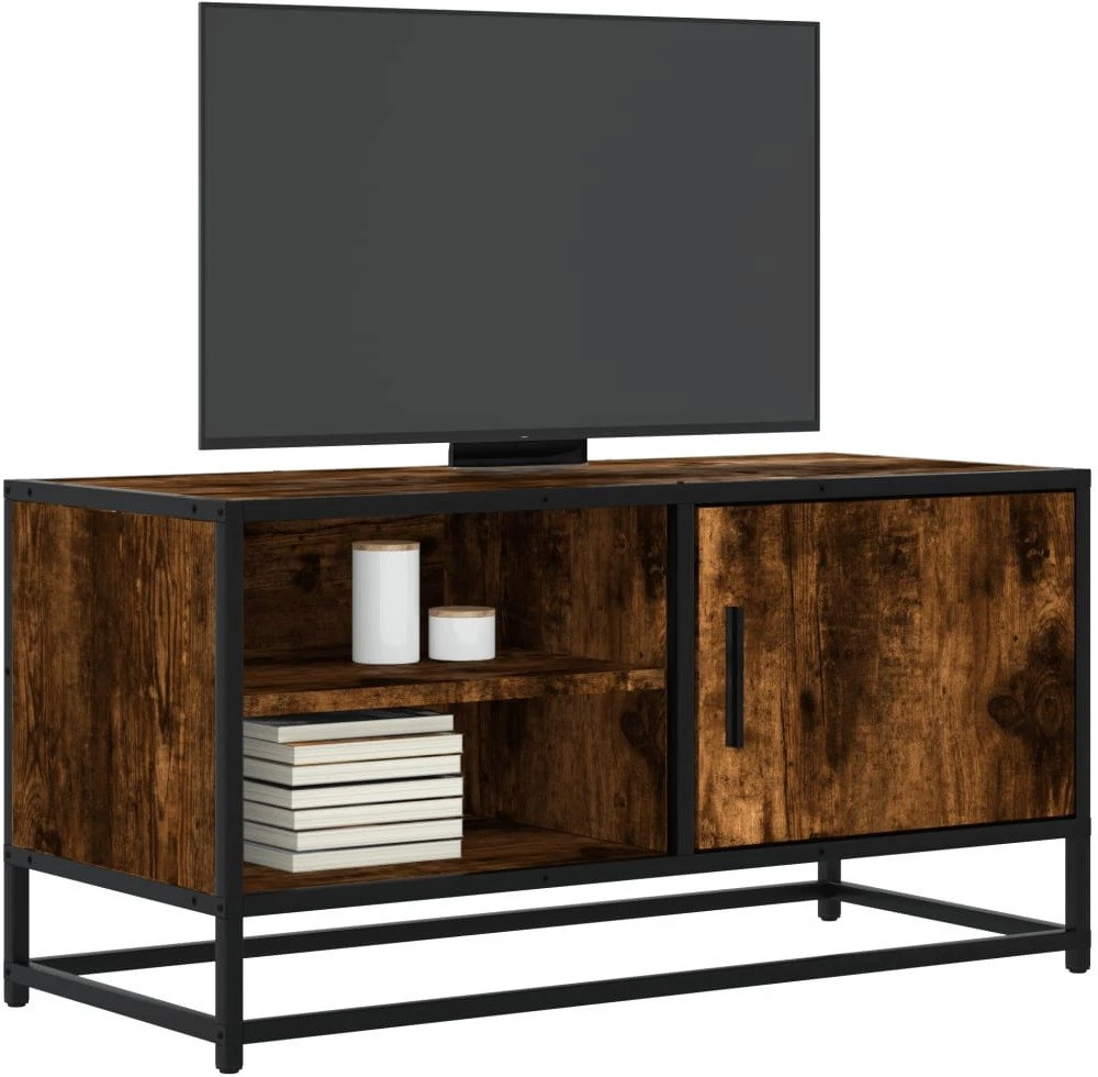 TV staliukas Televizoriaus spintelė, dūminė, 80x34,5x40cm, mediena/metalas