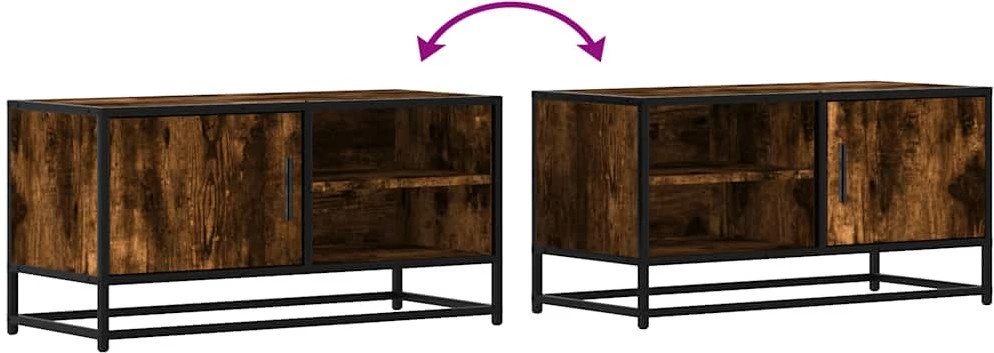 TV staliukas Televizoriaus spintelė, dūminė, 80x34,5x40cm, mediena/metalas