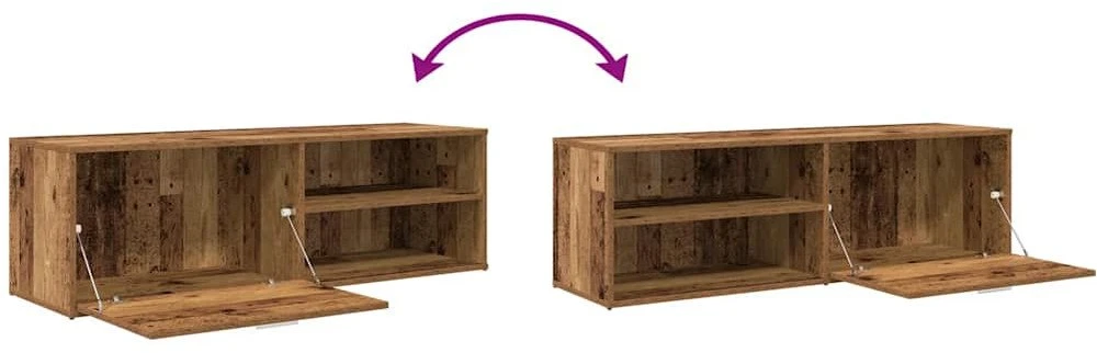 TV staliukas televizoriaus spintelė Old Wood 120x34x37 cm Engineered Wood