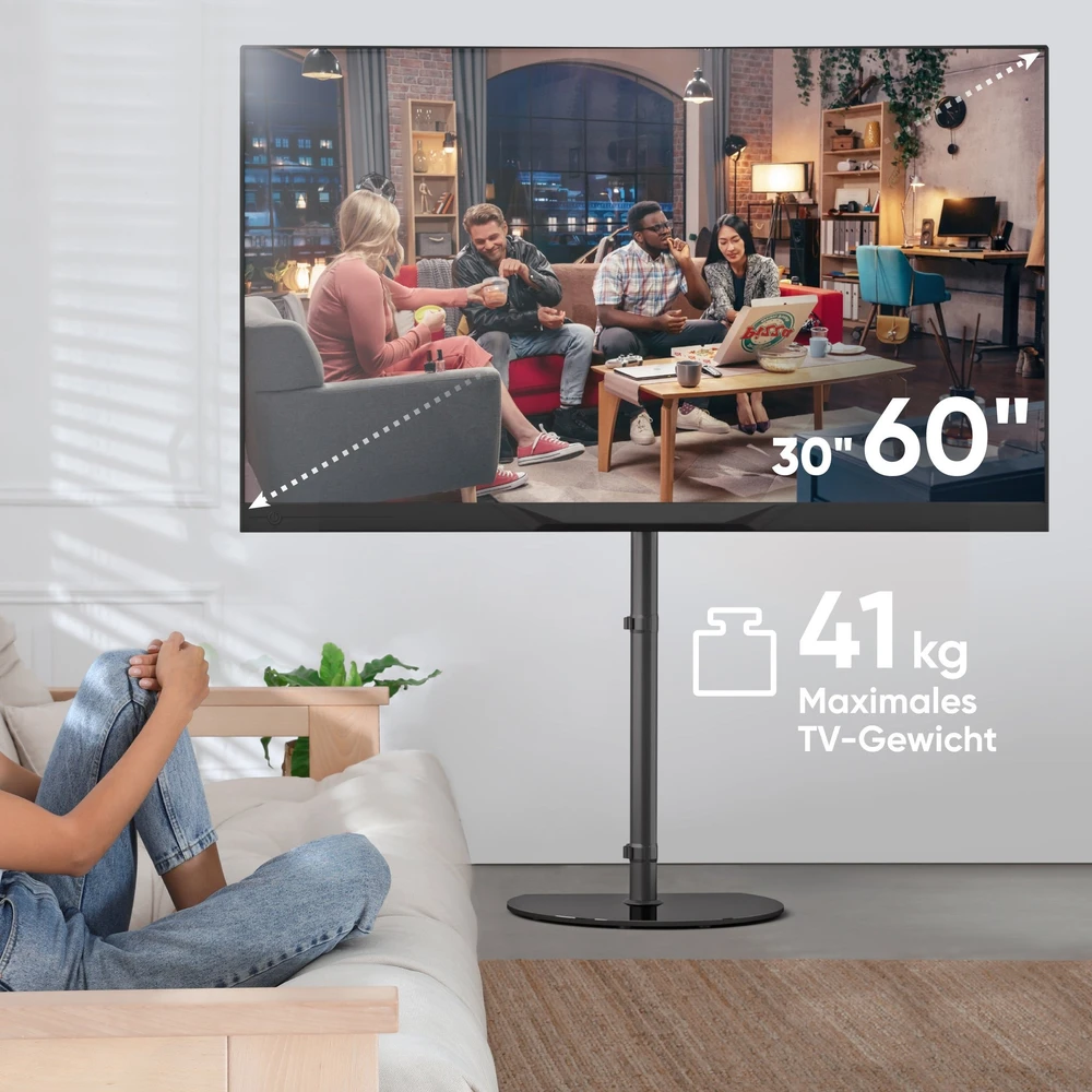 Laikiklis TV PRIEDŲ GRINDŲ STOVAS / 30-60" / Juodas TS5060-B ONKRON