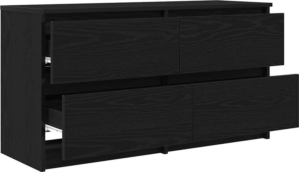 TV staliukas Televizoriaus spintelė, juodos spalvos, 100x35x54 cm, mediena
