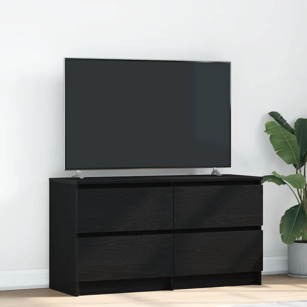 TV staliukas Televizoriaus spintelė, juodos spalvos, 100x35x54 cm, mediena