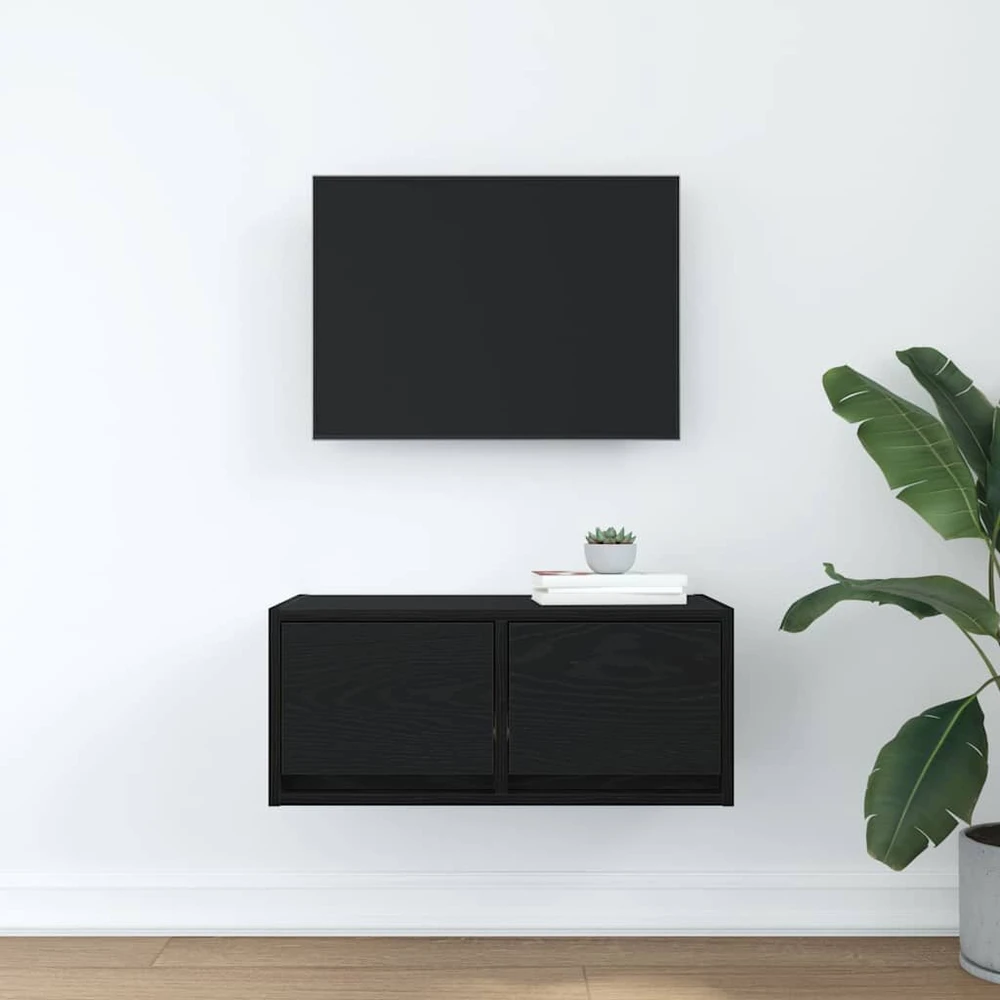 TV staliukas Televizoriaus spintelė, juodas ąžuolas, 60x31x25,5 cm, mediena