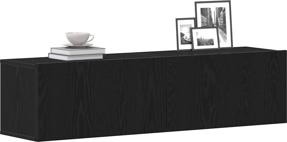 TV staliukas Televizoriaus spintelė, juodas ąžuolas, 120x30x30,5 cm, mediena