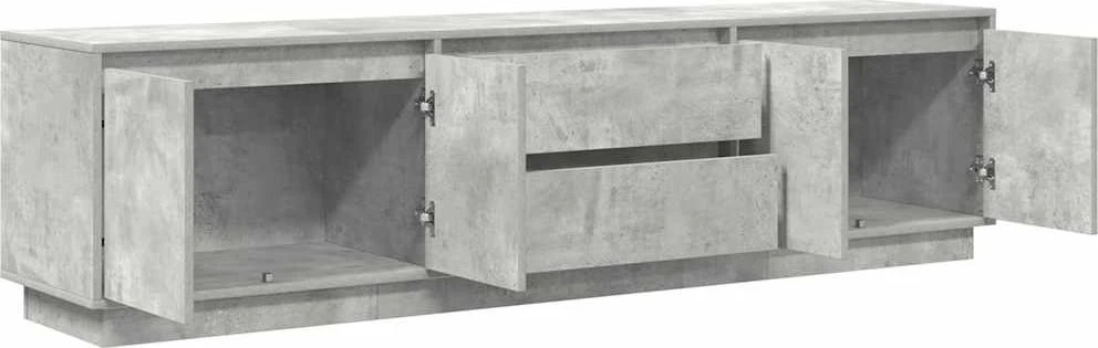 TV staliukas TV spintelė su LED lemputėmis, betono pilka, 193,5x41x50 cm