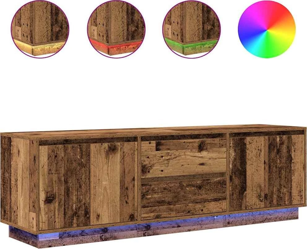 TV staliukas Televizoriaus spintelė su LED, medienos, 160,5x41x50 cm