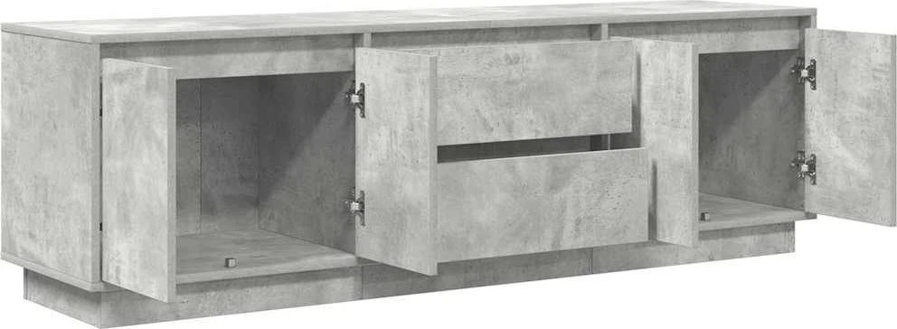 TV staliukas TV spintelė su LED lemputėmis, betono pilka, 160,5x41x50 cm