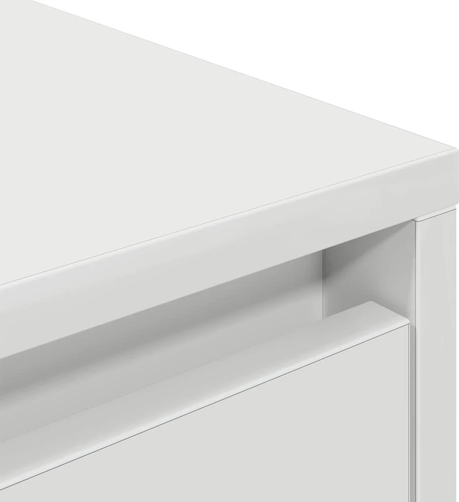 TV staliukas TV spintelė su LED lemputėmis, baltos spalvos, 193,5x41x50 cm