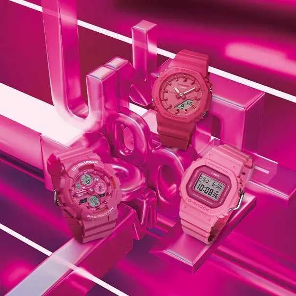 Laikrodis Casio G-shock analoginis-skaitmeninis moteriškas GMA-P2100PP-4AER