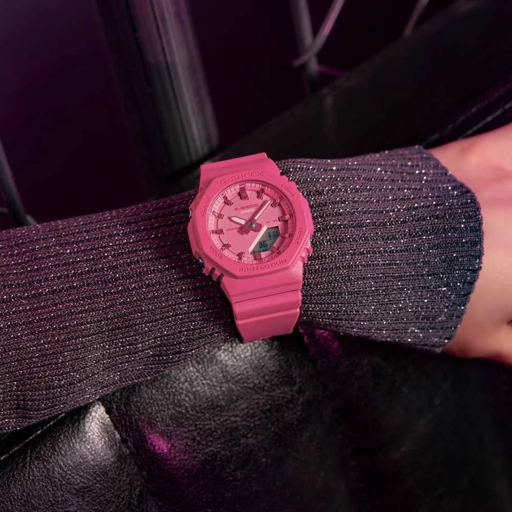 Laikrodis Casio G-shock analoginis-skaitmeninis moteriškas GMA-P2100PP-4AER